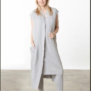 Bryn Walker 100% Linen Sleeveless Button Down Maxi Dress/ Duster S